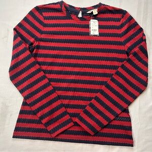 Brooks Brothers Red and Black Striped Long Sleeve